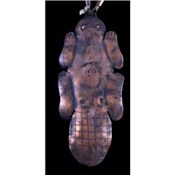 Hudson Bay Copper Beaver Effigy Necklace 1800-1850
