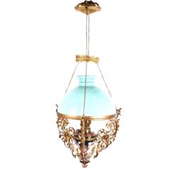 Victorian Boston Townhouse Hanging Kerosene Lamp