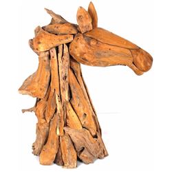 Impressive Folk Art Wooden Horse Head