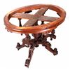 Image 11 : Hand Carved Mahogany Marble Top Parlor Table