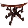 Image 3 : Hand Carved Mahogany Marble Top Parlor Table