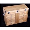 Image 1 : Machinist Oak Ten Drawer Wood Tool Chest