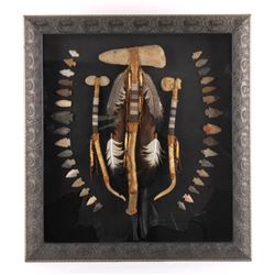 Native American Arrowhead & Tomahawk Display