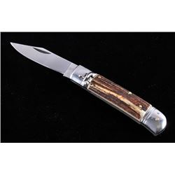 Rostfrei Stag Horn Switchblade Knife