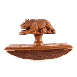 Antique Black Forest Carved Bear Ink Blotter