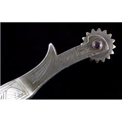 Buermann Star Steel Silver Engraved Spurs