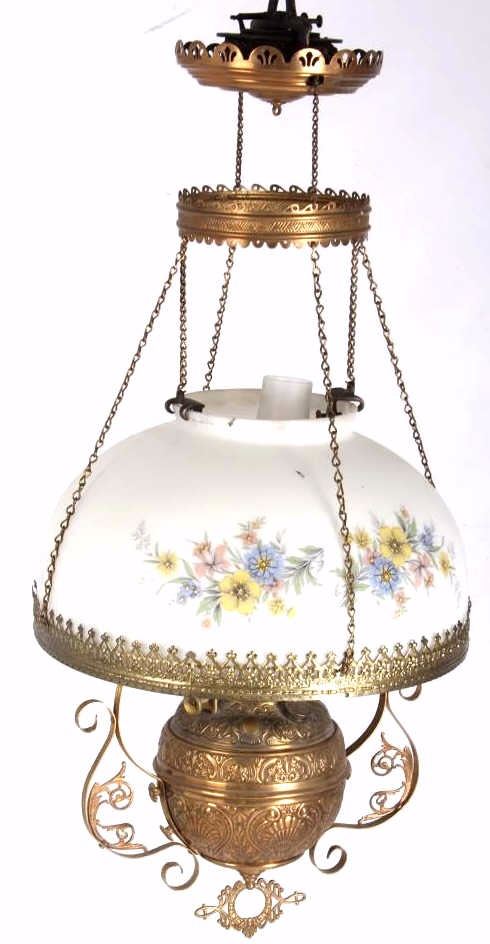 Antique Victorian Hanging Kerosene Lamp