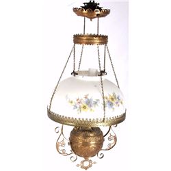 Antique Victorian Hanging Kerosene Lamp