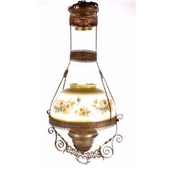 Antique Brass Hanging Kerosene Lamp
