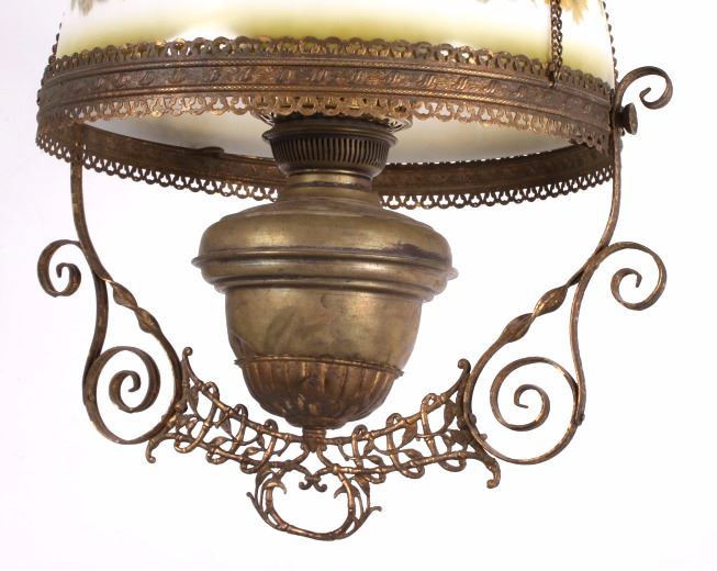 Antique Brass Hanging Kerosene Lamp