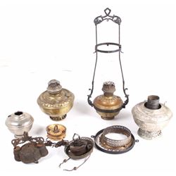 Antique Brass Kerosene Hanging Lamps Parts