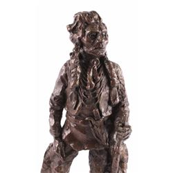 Gary Schildt Curley Indian Scout Bronze Sculpture