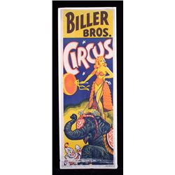 1952 Biller Bros. Circus Advertising Poster