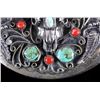 Image 2 : Navajo Silver and Turquoise Belt Buckle