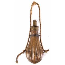 Antique Brass And Copper Gun Powder Flasks