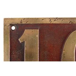 Antique Brass Railroad Locomotive Engine Plaque