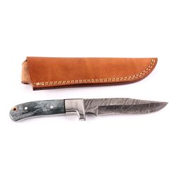 CFK Damascus & Exotic Camel Bone Knife