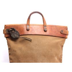 Antique Leather and Canvas U.S. Mail Bag w/ Lock