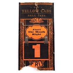 Yellow Cab Calendar Hat & Badge