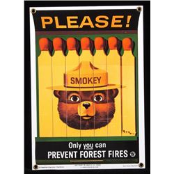 Smokey Bear U.S. Forest Service Porcelain Sign