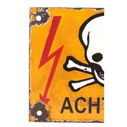 German Achtung Skull Crossed Bones Sign (Nazi)
