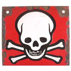 German Achtung Skull Crossed Bones Sign (Nazi)