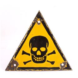 WWII Nazi Skull & Crossed Bones Porcelain Sign