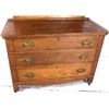 Image 4 : Antique Oak Three Drawer Mirrored Dresser