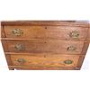 Image 6 : Antique Oak Three Drawer Mirrored Dresser