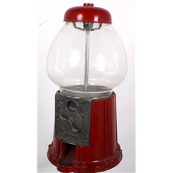 Vintage Candy Dispenser And Cast Iron Stand