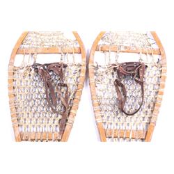 Vintage Pair Of Rawhide Snowshoes