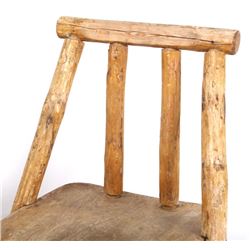 Custom Montana Hand Hewn Wooden Chair
