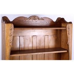 Antique Hand Carved Oak Book Shelf