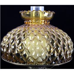 Antique Brass And Glass Lamp