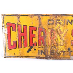 Embossed Drink Cherry Smash In Bottles Sign C.1920