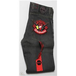 #296-INDEPENDENT MENS STRAIGHT CUT BLACK JEANS
