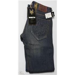 #298-ZOO YORK MENS STRAIGHT LEG DARK BLUE JEANS
