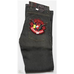 #307-INDEPENDENT MENS STRAIGHT CUT BLACK JEANS