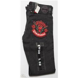 #338-INDEPENDENT MENS SLIM STRETCH BLACK JEANS