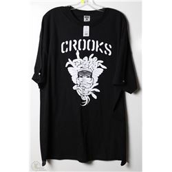 #372-CROOKS MENS BLACK T-SHIRT