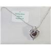 Image 2 : #9-STERLING SILVER GARNET HEART PENDANT