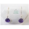 Image 1 : #13-14K YELLOW GOLD AMETHYST TEAR DROP EARRINGS