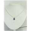 Image 2 : #16-14K YELLOW GOLD SAPPHIRE & PEARL NECKLACE