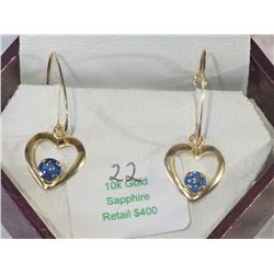 #22-10K YELLOW GOLD SAPPHIRE HEART