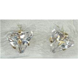 #25-14KT GOLD CUBIC ZIRCONIA EARRINGS