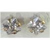 Image 2 : #26-9K YELLOW GOLD CUBIC ZIRCONIA EARRINGS