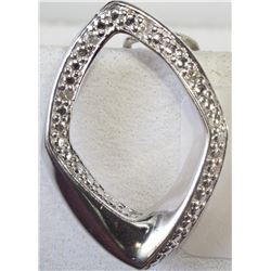 #27-STERLING SILVER, DIAMOND PENDANT