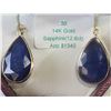 Image 1 : #30-14K YELLOW GOLD SAPPHIRE EARRINGS