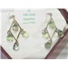 Image 1 : #32-14 K WHITE GOLD GREEN SAPPHIRE EARRINGS