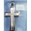Image 1 : #34-STAINLESS STEEL DIAMOND MEN'S CROSS PENDANT